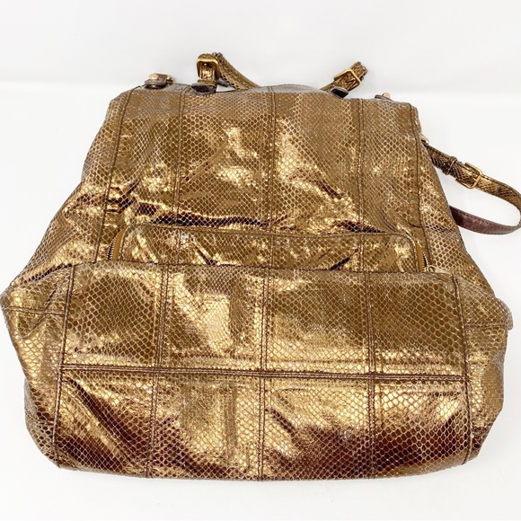 Dolce & Gabbana Handbag MISS POCKET Bronze Metallic Snakeskin Large Purse - Picture 13 of 15